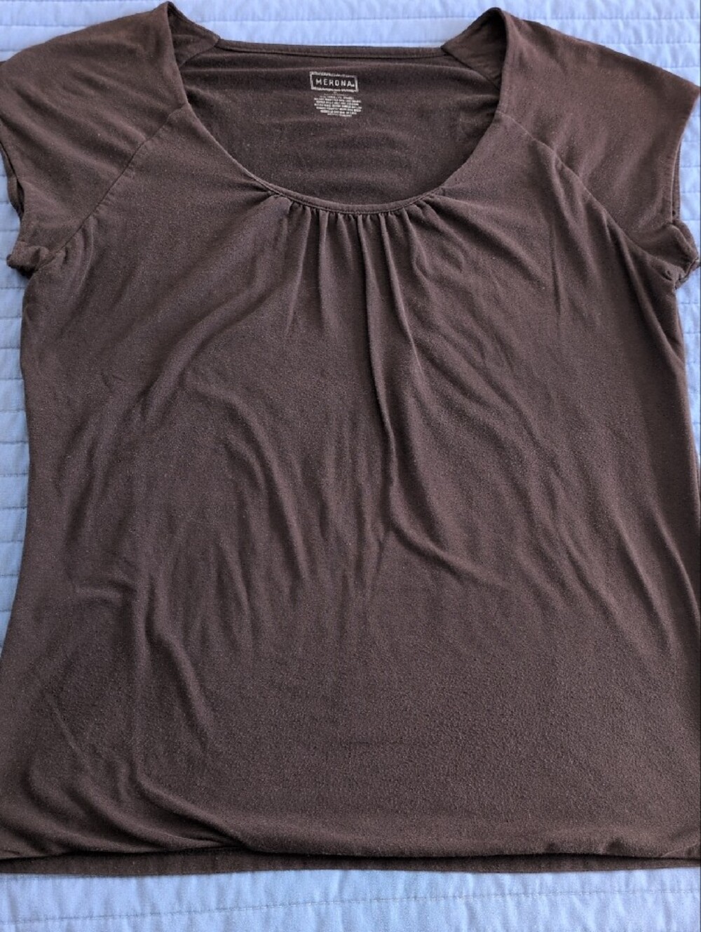 Merona Brown Scoop Neck Short Sleeve Top